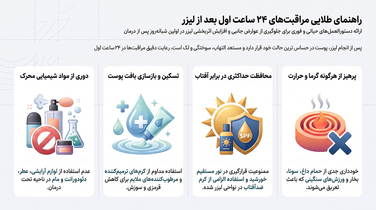 راهنمای مراقبت های بعد از لیزر