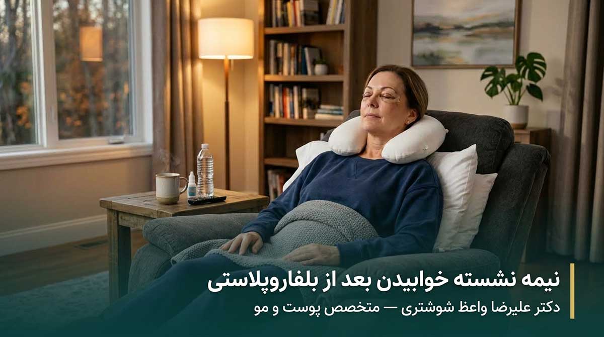 نیمه نشسته خوابیدن بعد از عمل بلفاروپلاستی