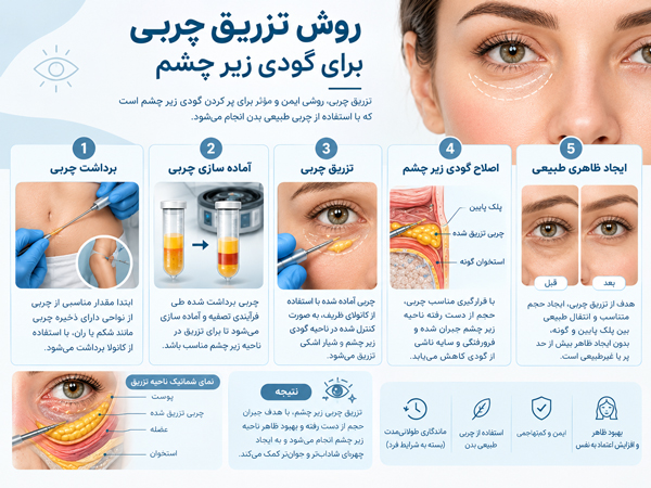 روش تزریق چربی برای رفع گودی زیر چشم